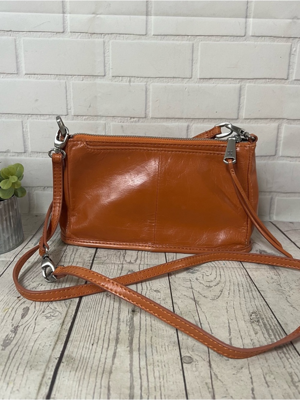 Hobo Darcy  burnt orange convertable everyday Cross body Bag purse Leather